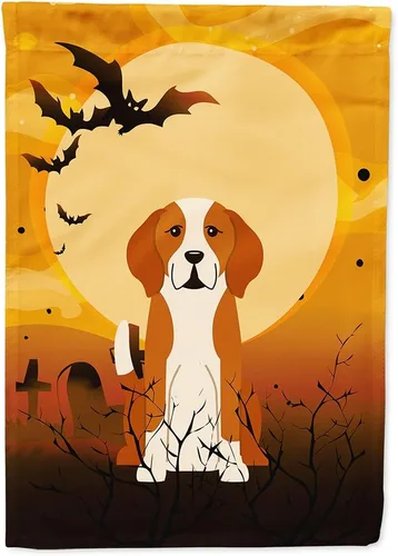 Miniatura 39 de Caroline's Treasures BB4307GF - Bandera de Halloween Airedale para jardín, bandera decorativa para patio exterior, obras de arte de patio, macizos