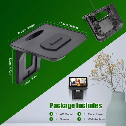 Miniatura 4 de Soporte de pared para Echo Show 5, soporte de pared para Echo Show 8, soporte universal para altavoz, giratorio ajustable de 360 grados, accesorios