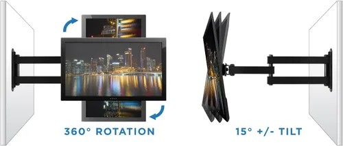 Miniatura 4 de Mount-It! Soporte de pared para TV pequeño, inclinación giratoria de movimiento completo, se adapta a televisores de 19 a 30 pulgadas de hasta 33