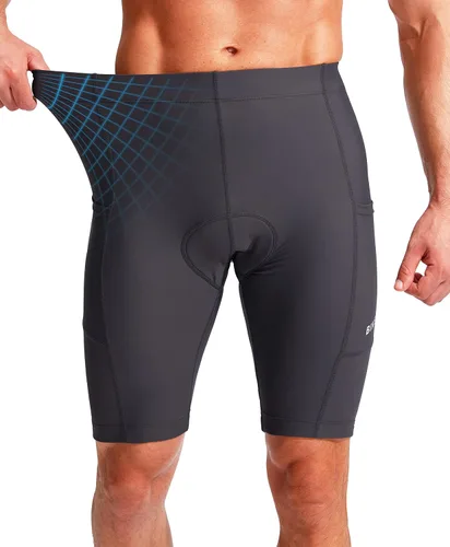 Miniatura 3 de Bikewa Pantalones cortos de ciclismo para hombre, acolchados en 3D, ciclismo de carretera, montaña, ciclismo, ciclismo, ciclismo UPF 50+, bolsillos