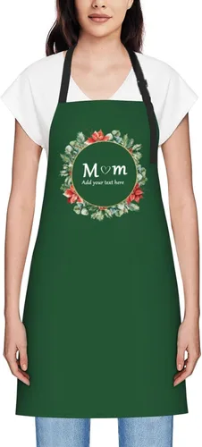 Miniatura 10 de Delantales personalizados para mujer, diseño de delantal de chef ajustable con nombre, textos, fotos, flores, regalos para el día de la madre