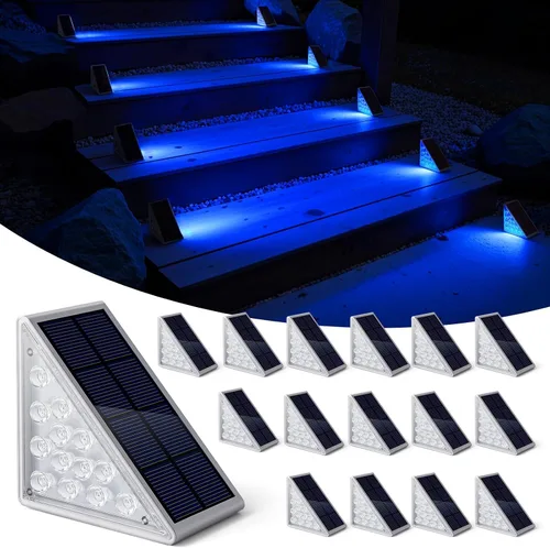 Miniatura 24 de NIORSUN Luces solares, impermeabilidad IP67, encendido/apagado automáticos, para escalones exterior, escalera, patio, porche, puerta delante, acera