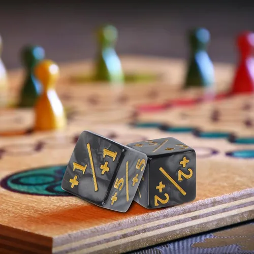 Miniatura 7 de 48 piezas de contador de dados de fichas 1/+1, juego de dados D6 Plus y Menos de 0.63 pulgadas, accesorio de juego de mesa acrílico, compatible