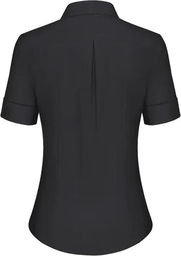 Miniatura 3 de siliteelon Camisas de vestir de manga corta con botones para mujer, camisas de algodón con botones para mujer, blusa ajustada de manga 3/4