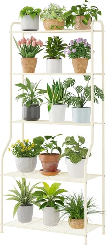 Miniatura 10 de Kitsanery Soporte para plantas de interior y exterior para múltiples plantas, estante de metal resistente de 5 niveles, escalera grande para jardín