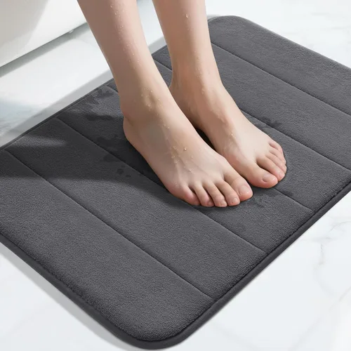 Miniatura 13 de Yimobra Tapete de baño de espuma viscoelástica, súper suave, absorbente, antideslizante, de secado rápido, lavable a máquina, tapete para bañera
