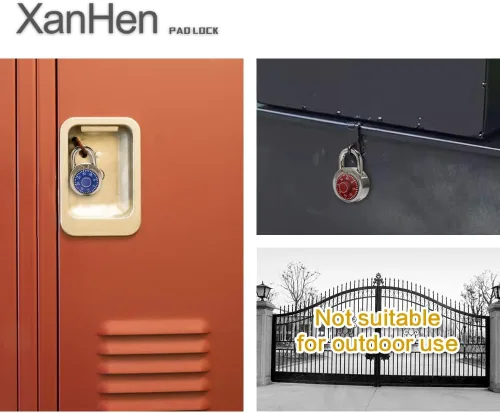 Miniatura 8 de Candados de combinación con cuerpo de metal, uso en interiores para taquillas de gimnasio y casillero escolar, Rojo, paquete de 48