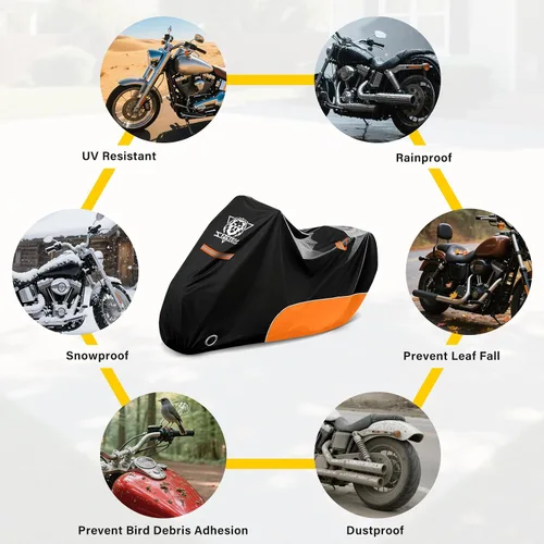 Miniatura 8 de XYZCTEM Funda para Motocicleta - Protección impermeable para todas las estaciones al aire libre - Ajuste de precisión hasta 87 pulgadas