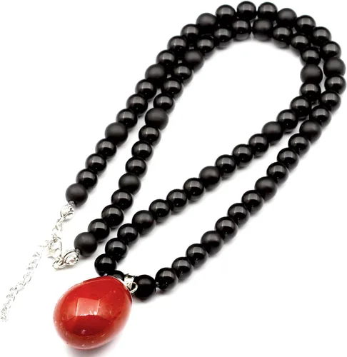 Miniatura 173 de Colgante de turmalina cruda natural, Collar de cuentas de ónix negro genuino, Collar de piedra negra, Collar de piedras preciosas, Cuentas de 0.315