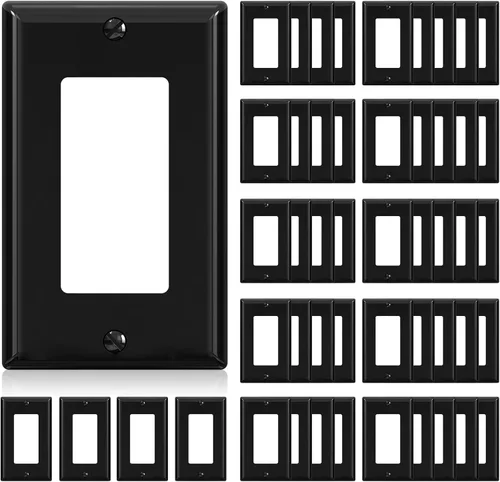 Miniatura 16 de ELEGRP Placa decorativa de pared para receptáculo, cubiertas decorativas de tamaño estándar de 1 gang, placas frontales de policarbonato irrompibles