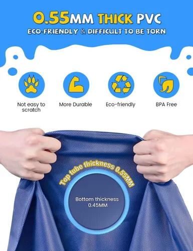 Miniatura 4 de VISTOP - Alfombrilla antideslizante con aspersión, para niños y perros, divertida, para jugar en el patio trasero y piscina, para bebés, niñas, Azul