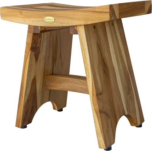 Miniatura 10 de EcoDecors Banco de Ducha de Teca de 18", Capacidad de 300 Libras – Asiento de Baño de Madera Impermeable con Estante, Asiento de Spa para Adultos