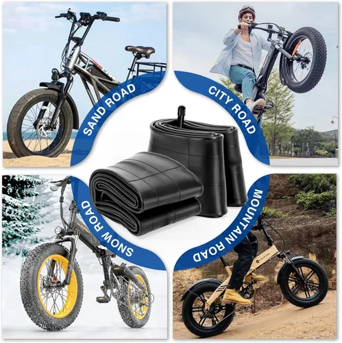 Miniatura 6 de Paquete de 2 tubos de bicicleta de neumáticos gruesos de 20/26 × 4.0-5.0: tubo de bicicleta resistente con válvula Schrader AV de 1.260 in