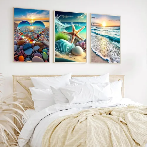 Miniatura 2 de Kits de arte de diamantes para adultos, kits de pintura de diamantes para hombres, paquete múltiple de paisaje, luna, arte moderno de diamantes