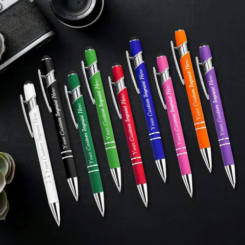 Miniatura 7 de Bolígrafos personalizados con lápiz capacitivo, bolígrafos grabados personalizados, impresos con tu logotipo o mensaje para Navidad, graduación
