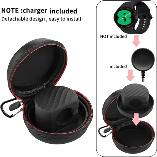 Miniatura 3 de Soporte para cargador para Galaxy Watch 7, bolsa de transporte portátil, funda protectora de almacenamiento y cargador para Samsung Galaxy Watch 7 6