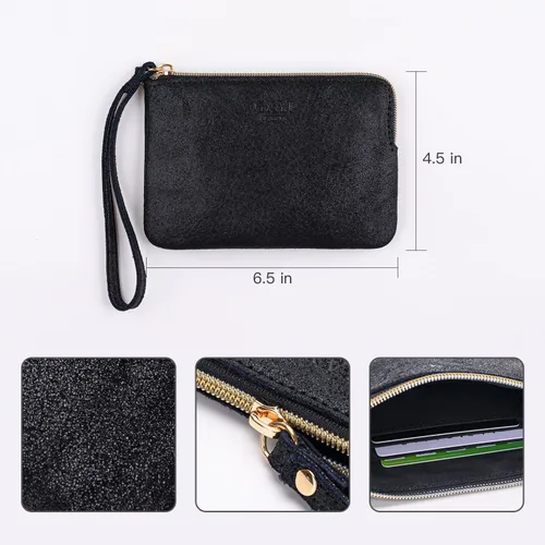 Miniatura 5 de Bolso de mano de cuero genuino de 4.5 x 6.5 para mujer, bolso de mano de noche