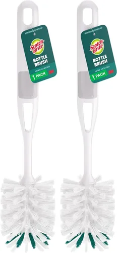 Scotch-Brite Cepillo para botellas de vidrio y agua, de larga duración, seguro en cristalería, botellas agitadoras, procesadores de alimentos y más,