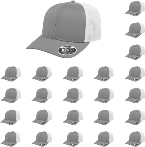 Miniatura 102 de Cap America i8502 Flexfit 110 Premium - Gorra de camionero de perfil medio con 6 paneles de malla trasera con protección UV y cierre ajustable Azul