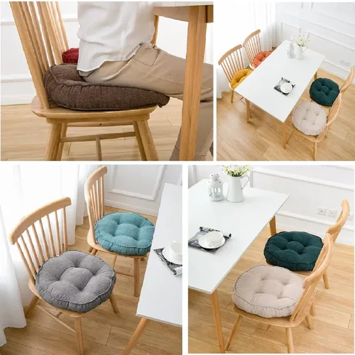Miniatura 6 de Chair Cushion for Dining Chairs Round, Seat Cushion for Kitchen Chairs Extra Thick, Multi-Functional Chair Pads for Floor, Garden, Dining Room