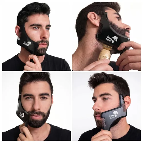 Miniatura 4 de The BEARD BLACK Herramienta de modelado y peinado de barba con peine integrado para una alineación y bordes perfectos, úsalo con un recortador