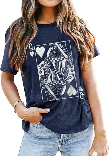 Miniatura 2 de Queen of Hearts T-Shirt for Women Funny Vintage Graphic Tees Cool Cute Queen Tee Casual Short Sleeve Tops Shirts