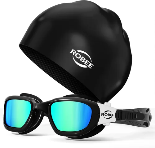Robee Gafas de natación, gafas de natación polarizadas para adultos, para hombres, mujeres y jóvenes, gafas de piscina de agua