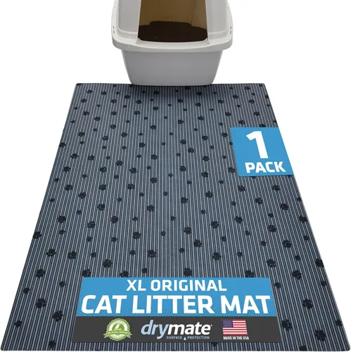 Miniatura 12 de Drymate - Tapete para gatos, contra desorden de caja de arena, a prueba de orina, absorbente/impermeable, 20 x 28 pulgadas, azul