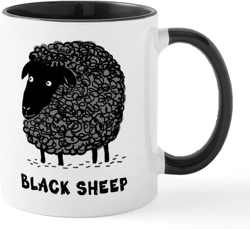 Miniatura 57 de CafePress Black Sheep Mug Taza de café de cerámica de 11 oz (11.0 fl oz)