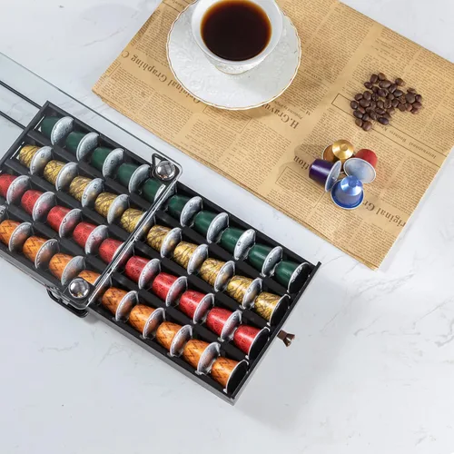 Miniatura 2 de ZCDCP Soporte para cápsulas de café, soporte para cápsulas originales de Nespresso, cajón de almacenamiento de cápsulas de café con parte superior