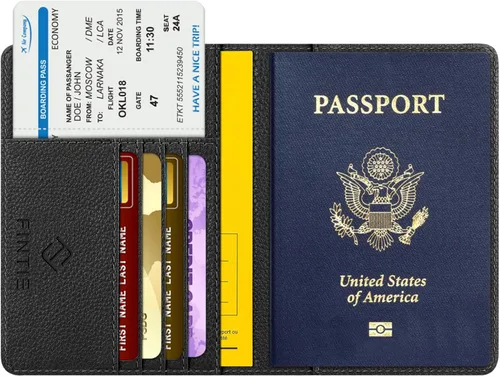 Miniatura 9 de Fintie - Funda para pasaporte, billetera de viaje delgada con bloqueo RFID, estuche para tarjetas, protector para pasaporte, elementos esenciales
