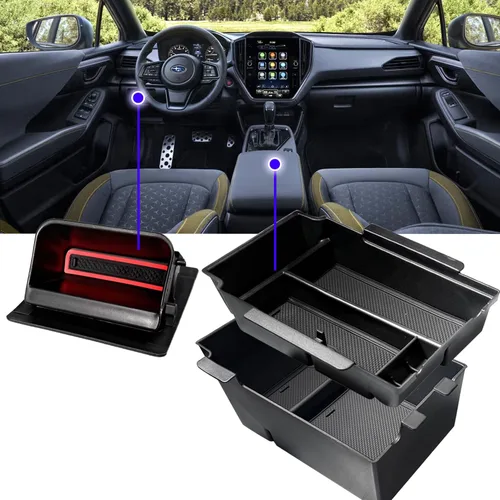 Miniatura 5 de Paquete de 2 Organizador de Consola Central Crosstrek 2025 y Contenedor de Monedas para Caja de Fusibles Bandeja de Almacenamiento para 2024 2025