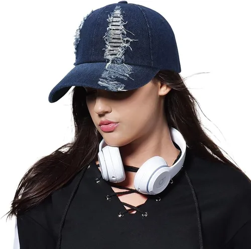 Miniatura 2 de XYIYI Gorra de béisbol vintage desgastada de algodón ajustable para mujeres y hombres
