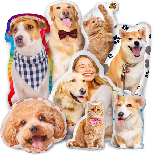 Easycosy Regalos de almohada con foto personalizada, almohada personalizada para mascotas con forma de imagen de tu perro y gato, regalos únicos de