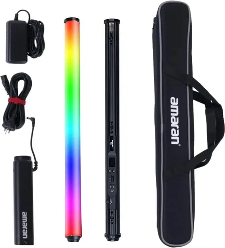 Aputure Amaran T2C RGBWW - Tubo de luz LED, 20 W, 2500 K-7500 K, varilla de luz RGB ajustable, aplicación de soporte y control DMX 46 preajustes de