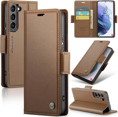 Miniatura 13 de Funda tipo cartera compatible con Samsung Galaxy S21 con tarjetero de bloqueo RFID, funda de piel con función atril para Samsung Galaxy S21 de 6.2