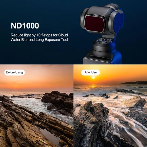 Miniatura 5 de Skyreat Juego de filtros ND para DJI Osmo Pocket 3 Creator Combo Accesorios (ND1000)