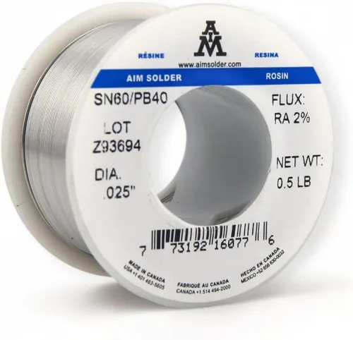 Miniatura 6 de AIM Soldera 60-40 Alambre de Soldadura con Núcleo de Resina de Estaño y Plomo para Soldadura Eléctrica 0.032pulgadas, 1lb (0.8mm / 454g)