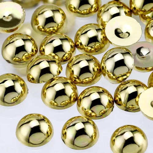 Miniatura 45 de 1500 PIEZAS 4mm Perlas Blancas de Media Parte Plana para Manualidades Joyería Álbum de Recortes Decoración de Uñas, Perlas de Parte Plana para Blanco