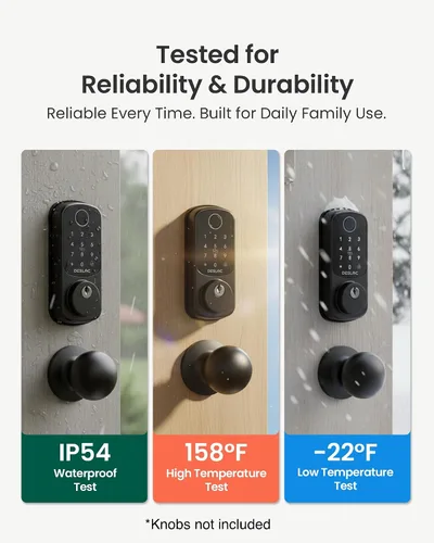 Miniatura 10 de DESLOC Cerradura de puerta inteligente B200, cerradura de cerrojo inteligente, cerradura de puerta de entrada sin llave, cerradura inteligente
