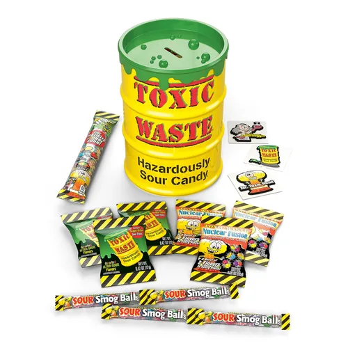 Miniatura 8 de TOXIC WASTE - Caramelo peligrosamente agrio - Sabores de manzana, sandía, limón, frambuesa azul y cereza negra - Bolsa de 1 libra
