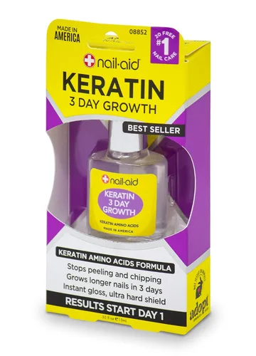 Miniatura 2 de Nail-Aid - Tratamiento y fortalecedor de uñas con queratina para crecimiento en 3 días, transparente, 0.55 onzas líquidas