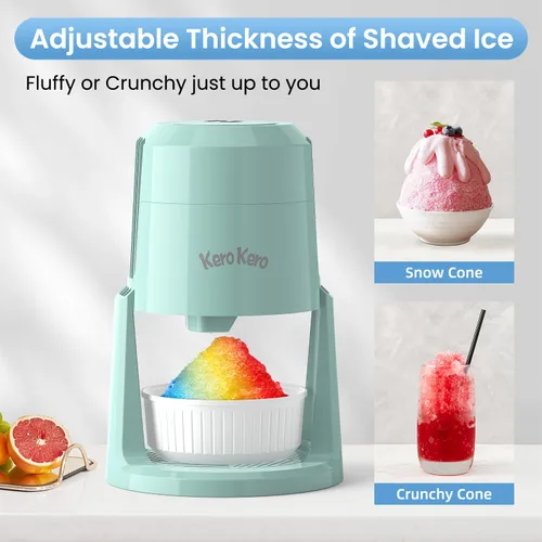 Miniatura 5 de Máquina de hielo afeitado profesional: RX03 Máquina eléctrica de cono de nieve y máquina ICEE para el hogar, 60 W de potencia, voltaje universal