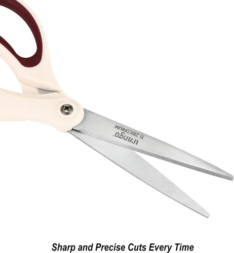 Miniatura 4 de LIVINGO Tijeras multiusos – Tijeras cómodas de acero inoxidable afiladas resistentes con revestimiento de titanio, para oficina, hogar, escuela