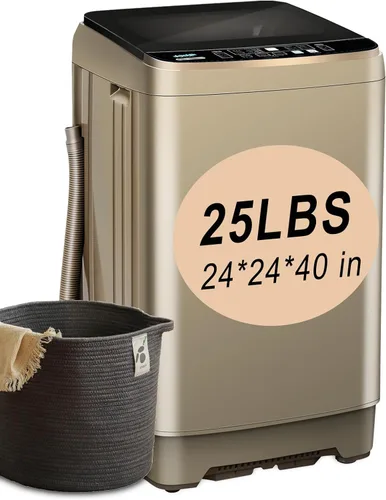 Miniatura 12 de KRIB BLING Lavadora portátil completamente automática de 17.7 libras, lavadora compacta con pantalla LED, descarga de drenaje, 10 programas