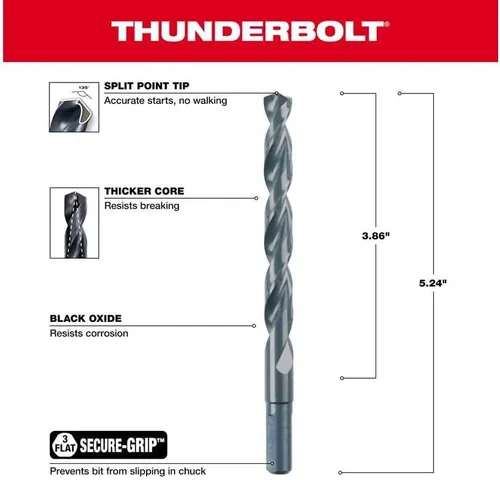 Miniatura 3 de MILWAUKEE ELECTRIC TOOL 48-89-2732 - Broca Thunderbolt 13/32" Óxido Negro