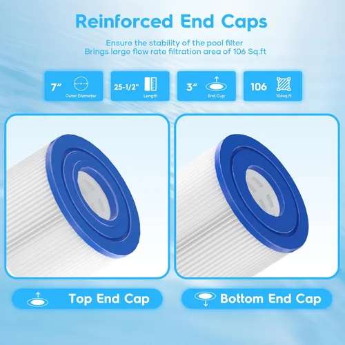 Miniatura 3 de Filtros de piscina PA106-PAK4 de repuesto para Hayward C4030, C4020, C4025, Unicel C-7488, PA106, FC-1226, CX880XRE, C4020, Ultral-A1, FC-6430, 106