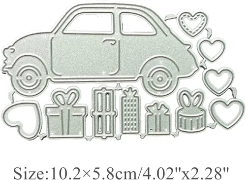Miniatura 2 de Troqueles de metal para automóvil, plantillas de corazón de regalo para automóvil, manualidades, tarjetas, troqueles de corte para manualidades