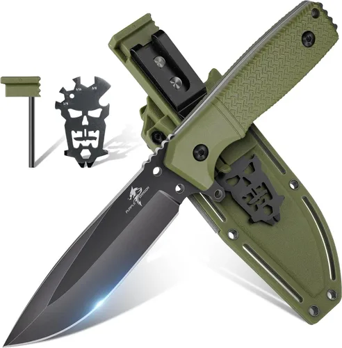 Miniatura 11 de Purple Dragon Cuchillo de hoja fija con funda Kydex Cuchillos caqui para acampar, regalos para hombres