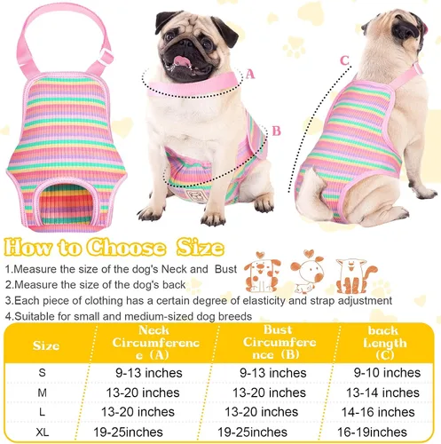 Miniatura 4 de Nuanchu 3 piezas de pañales sanitarios para perras hembras con tirantes ajustables, pañales lavables y reutilizables para perros pequeños, medianos